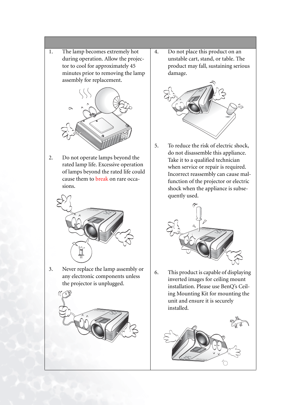 BenQ PB2140/PB2240 User Manual | Page 6 / 44