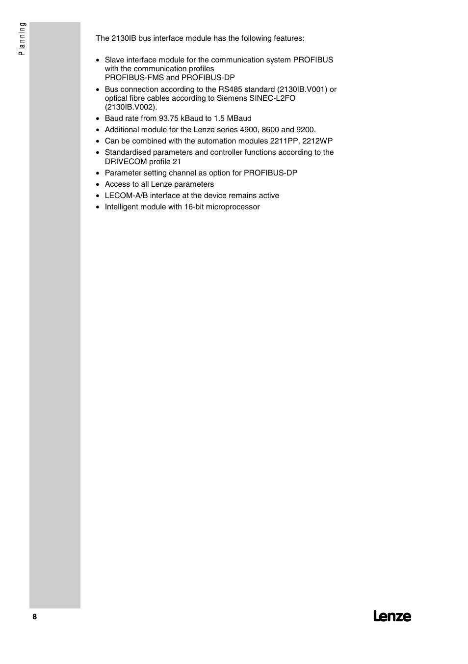 Lenze 2130IB User Manual | Page 10 / 92