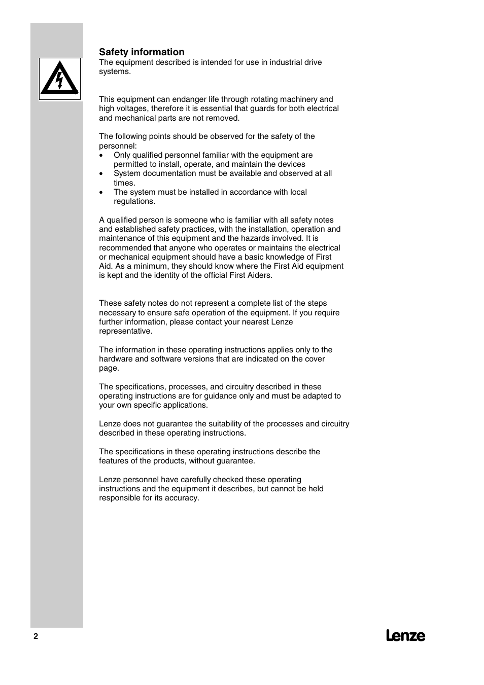 Lenze 2130IB User Manual | Page 4 / 92