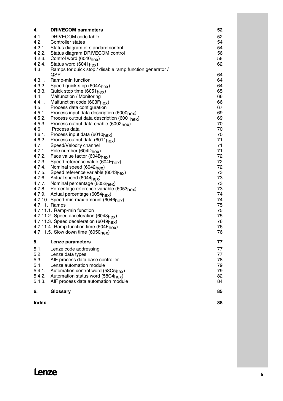 Lenze 2130IB User Manual | Page 7 / 92