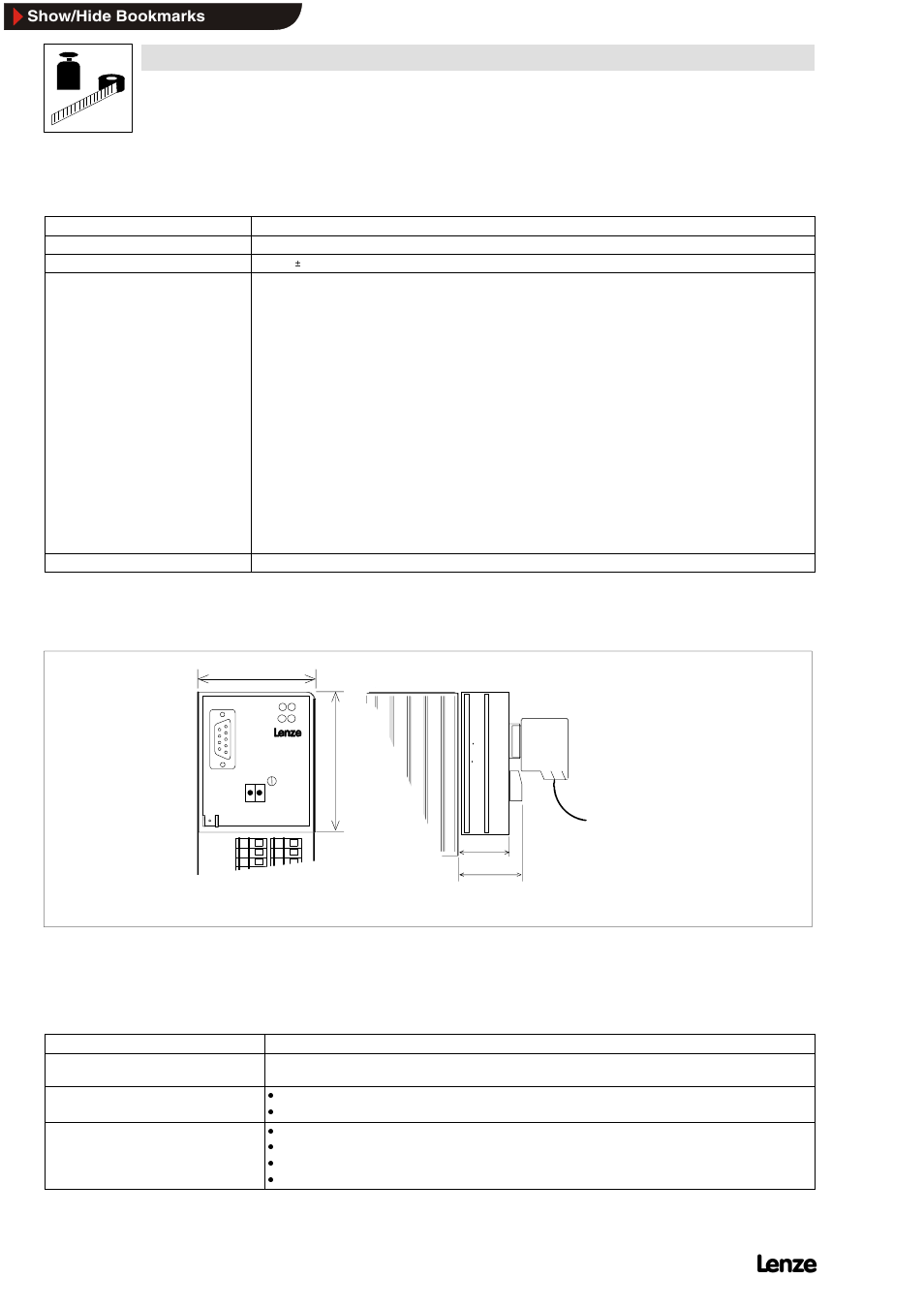 3 rated data, 4 dimensions, 5 protocol data | Rated data, Dimensions, Protocol data, Technical data | Lenze 2131IB User Manual | Page 10 / 60