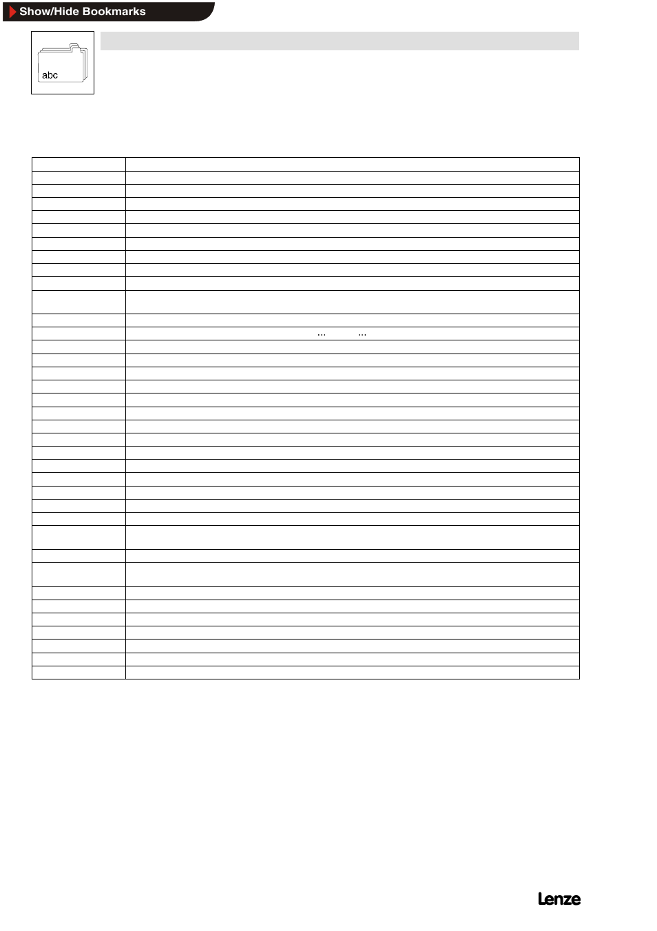2 list of abbreviations, List of abbreviations, Appendix | Lenze 2131IB User Manual | Page 53 / 60
