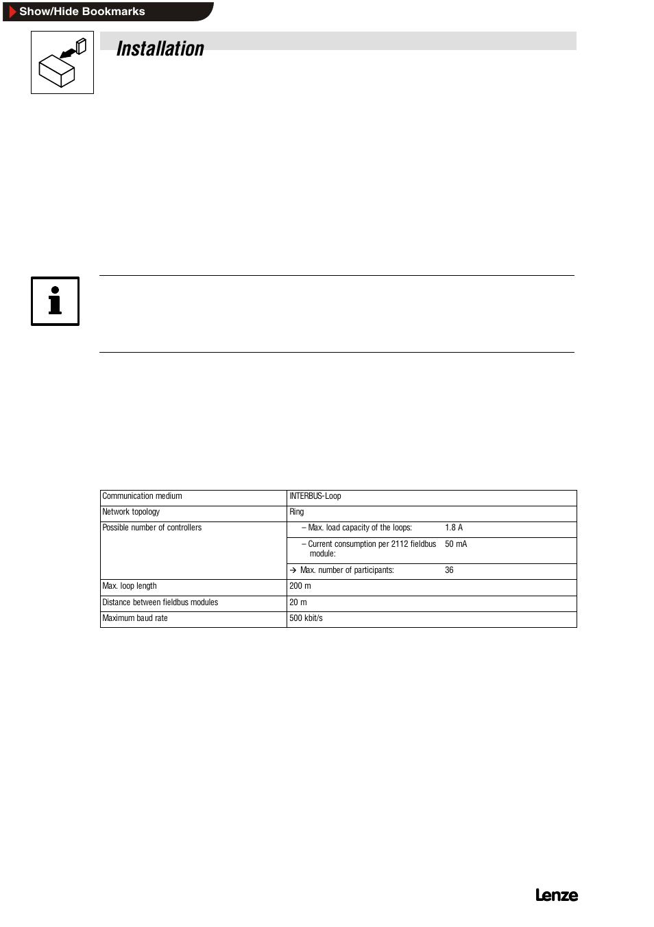 2 mechanical installation, 3 electrical installation, 1 voltage supply | 2 features, Mechanical installation, Electrical installation, Voltage supply, Features, Installation | Lenze EMF2112IB User Manual | Page 14 / 53