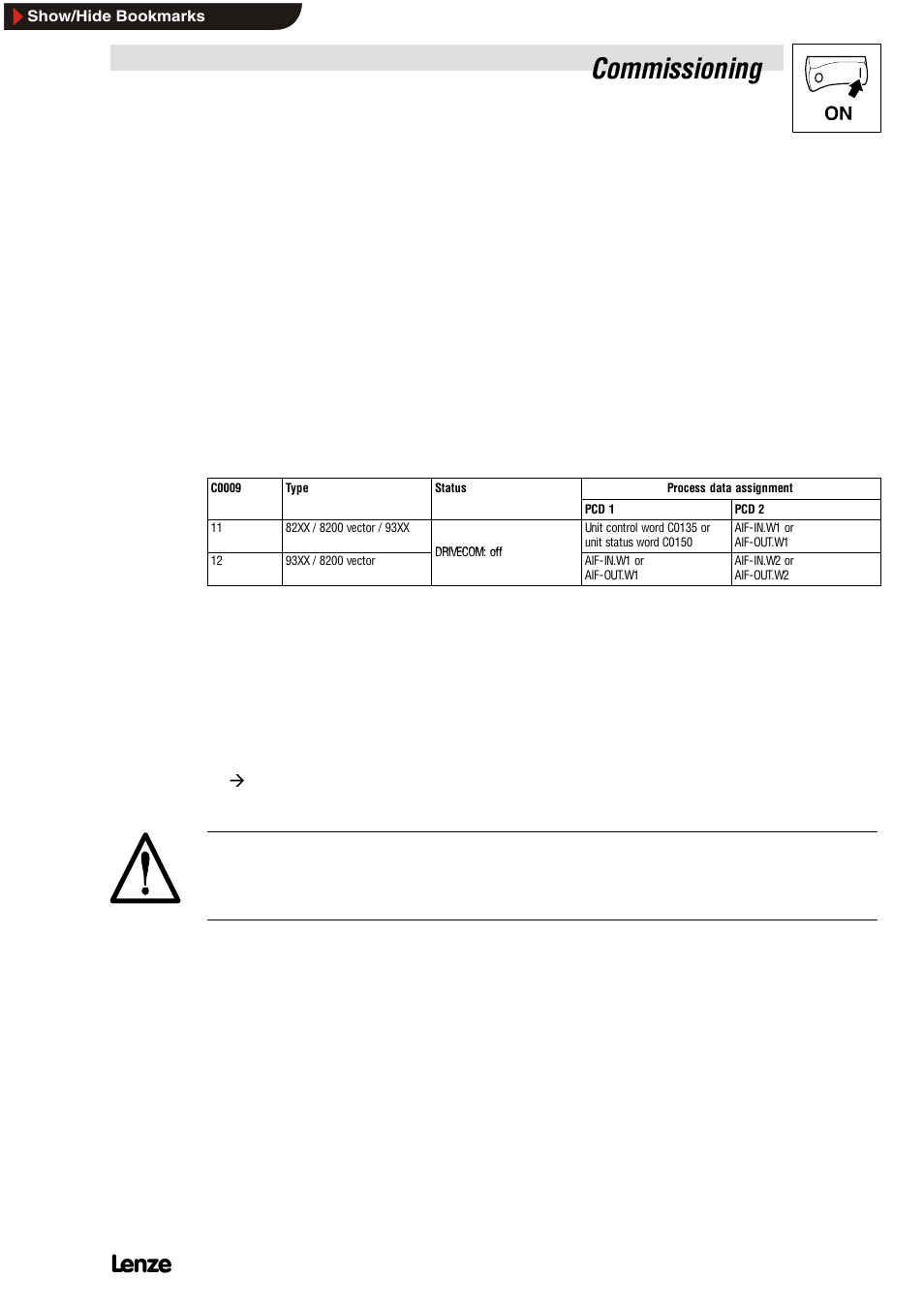 4 enable controller via interbus-loop, 1 standard unit control, Enable controller via interbus-loop | Standard unit control, Commissioning, Danger | Lenze EMF2112IB User Manual | Page 19 / 53