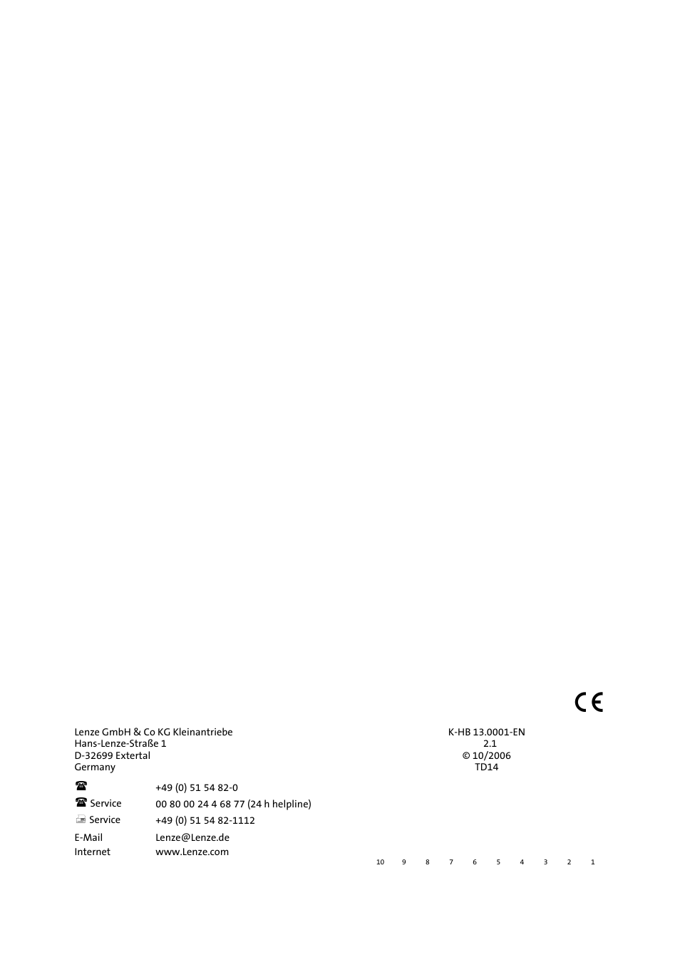 Lenze 931W User Manual | Page 84 / 84