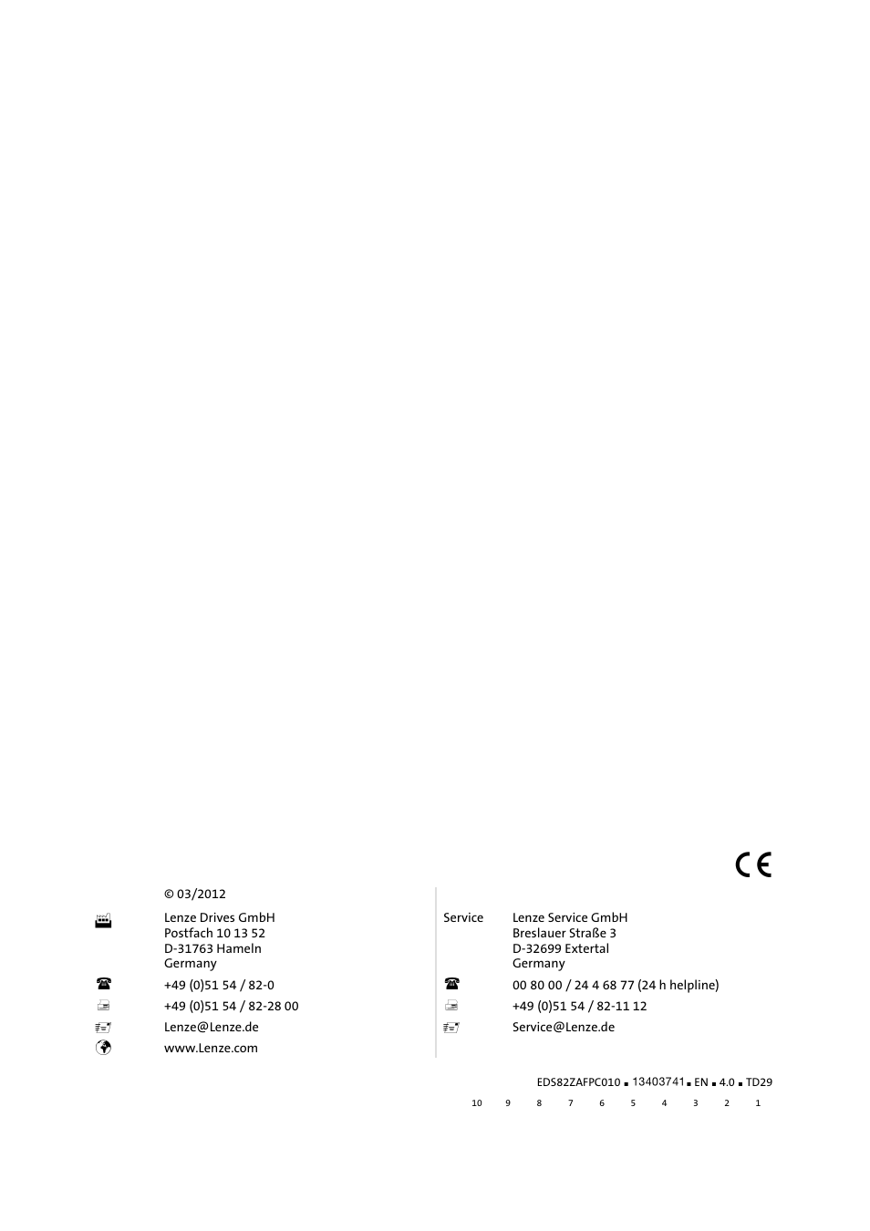 Lenze E82ZAFPC010 User Manual | Page 94 / 94