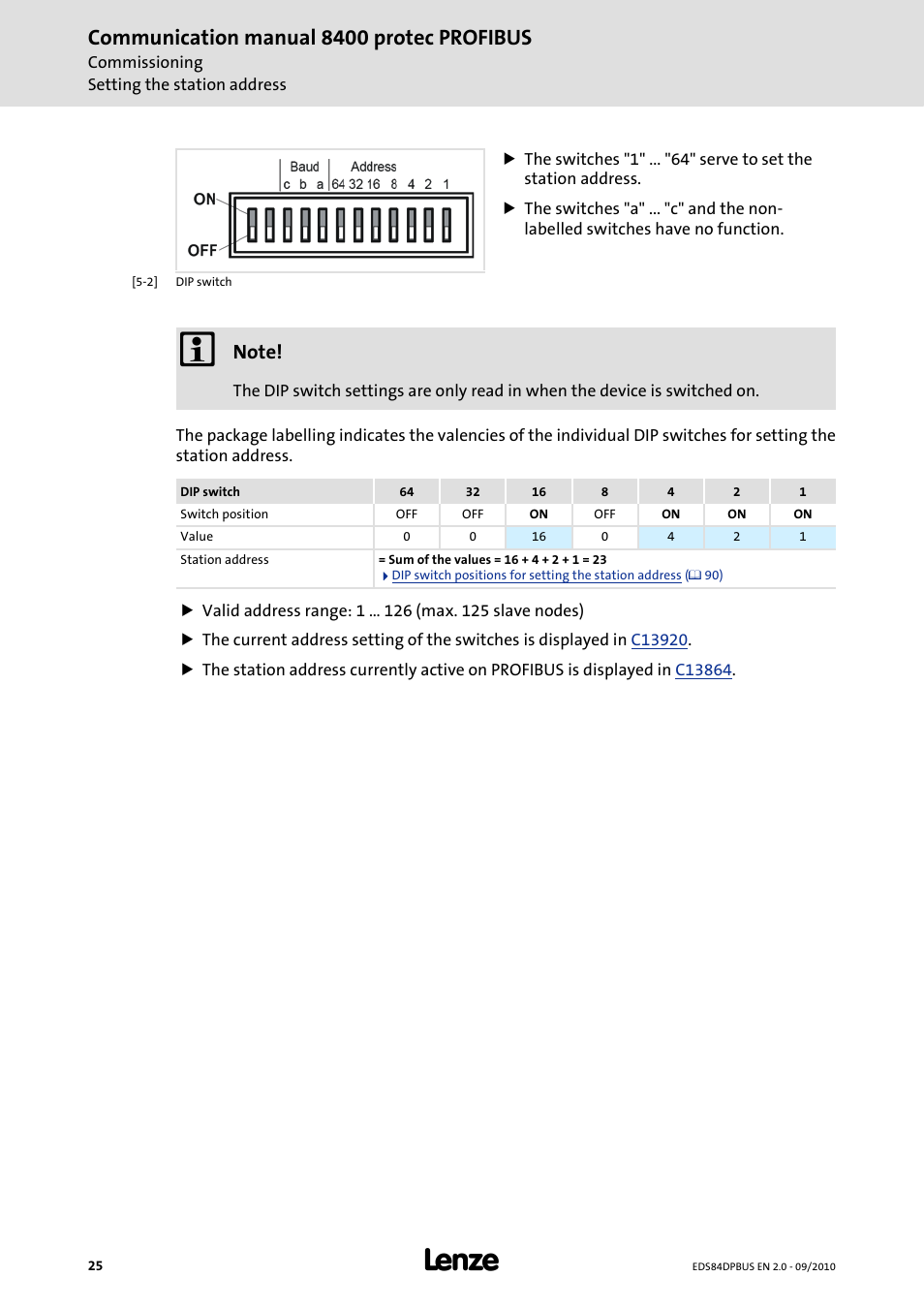 Communication manual 8400 protec profibus | Lenze E84Dxxxx User Manual | Page 25 / 97