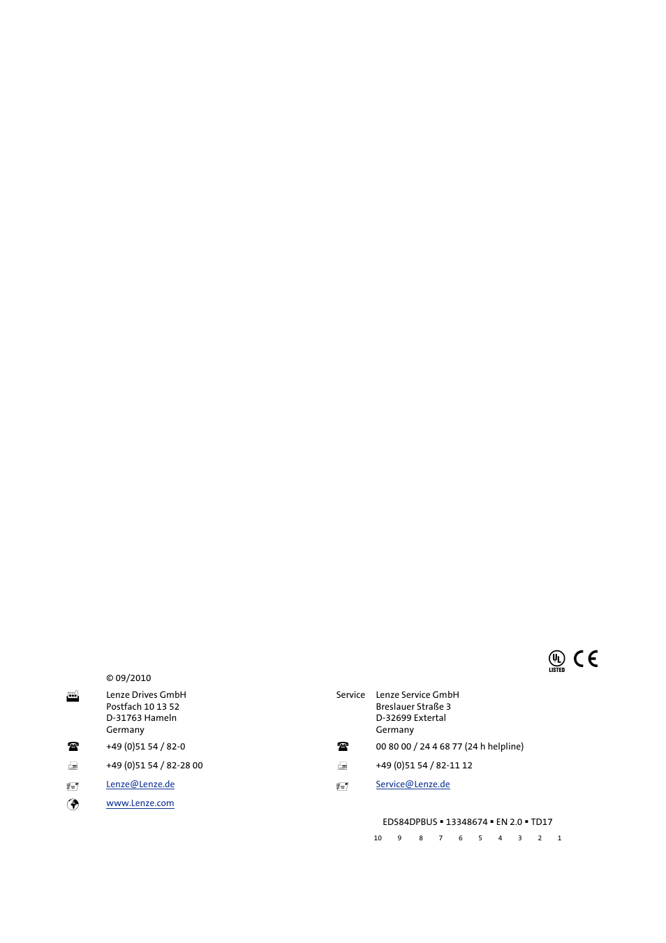 Lenze E84Dxxxx User Manual | Page 97 / 97