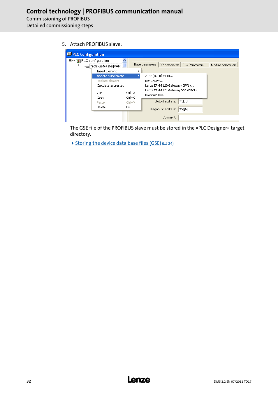 Lenze PROFIBU PC-based Automation User Manual | Page 32 / 69