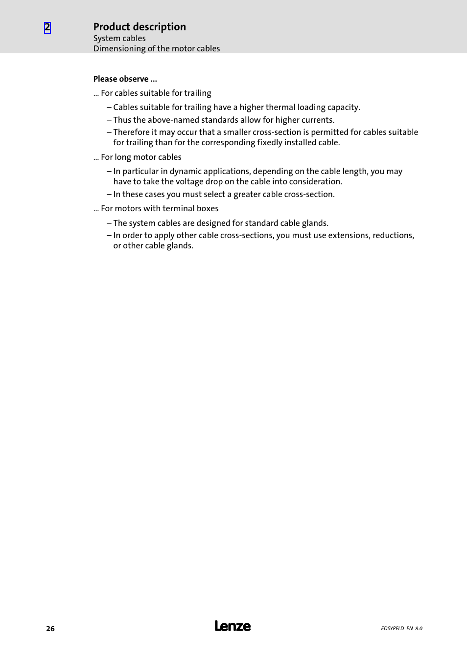 Lenze EY System cables and system connectors User Manual | Page 26 / 887