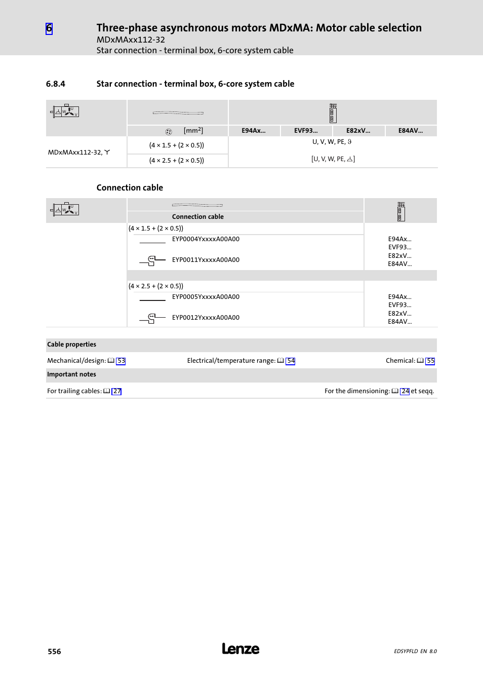 Lenze EY System cables and system connectors User Manual | Page 556 / 887
