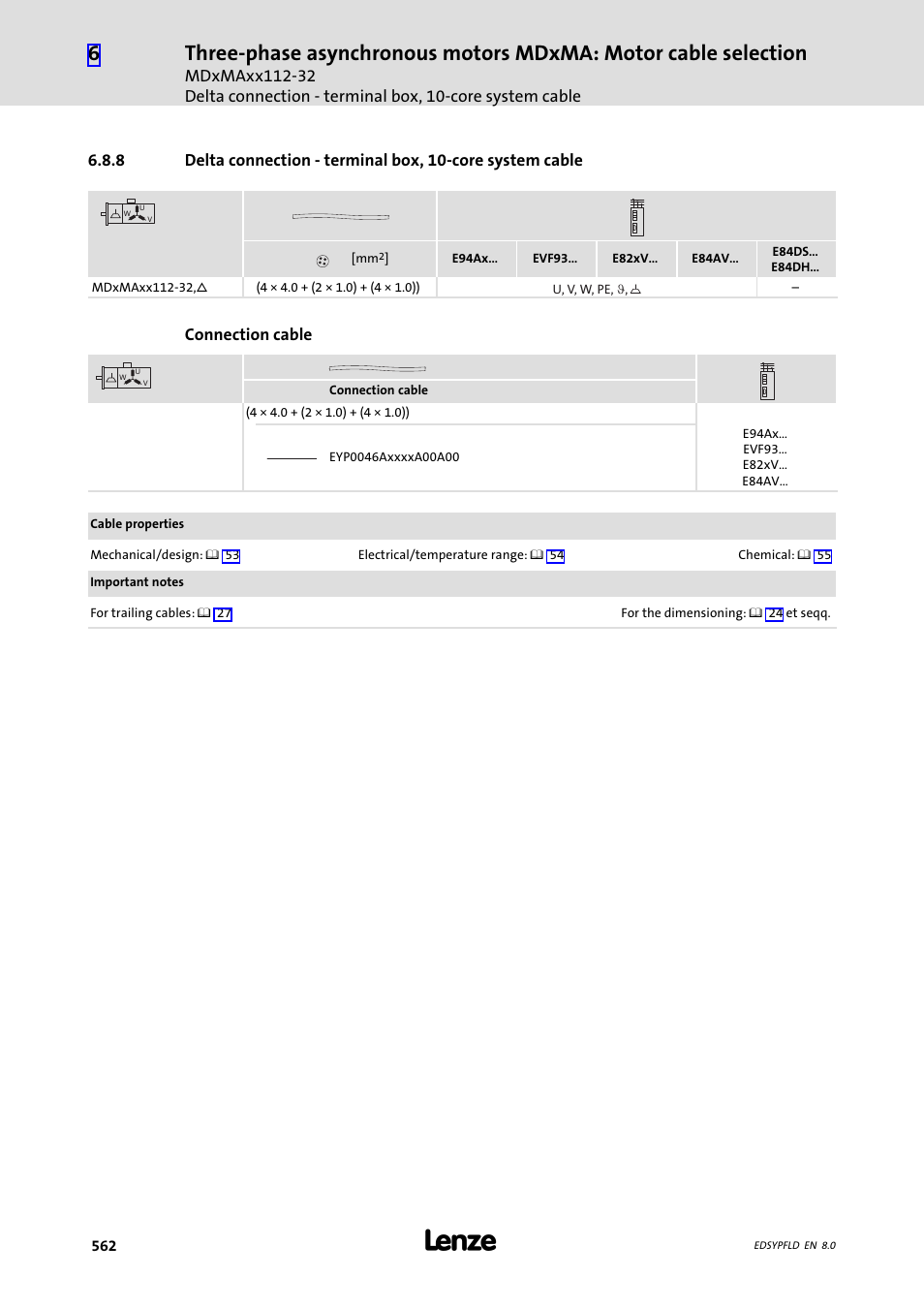 Lenze EY System cables and system connectors User Manual | Page 562 / 887