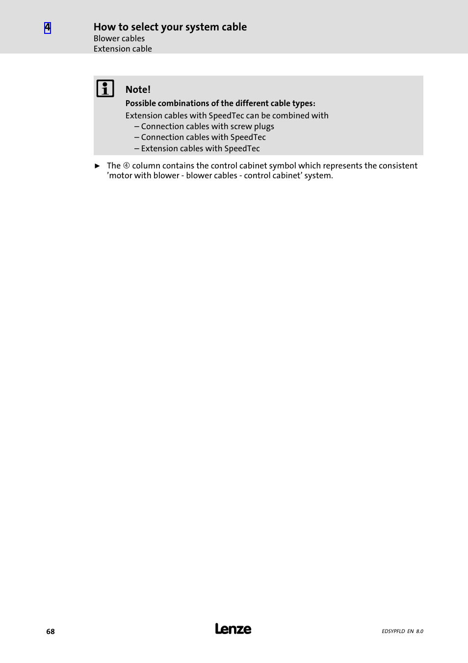 Lenze EY System cables and system connectors User Manual | Page 68 / 887