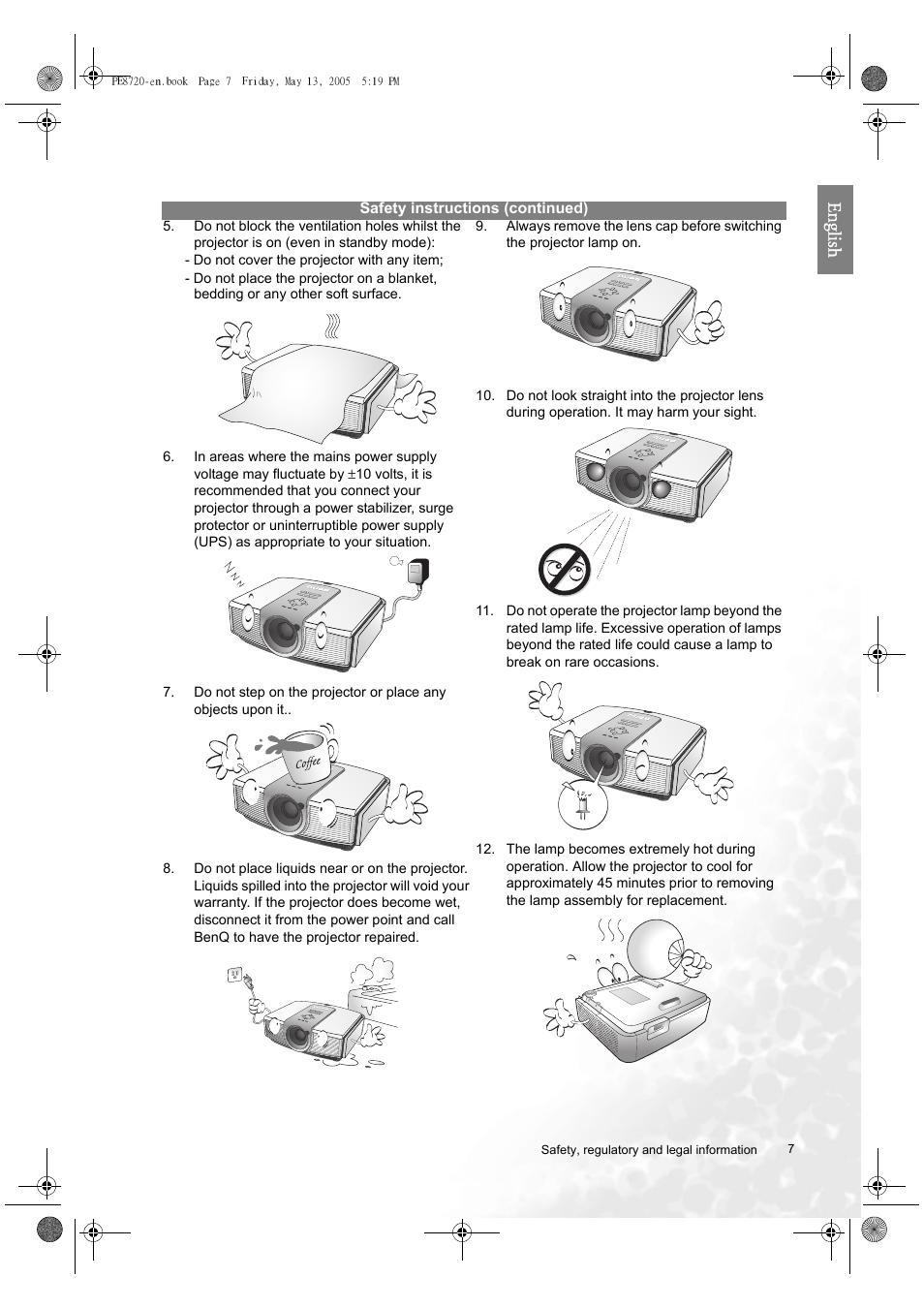 Eng lish | BenQ PE8720 User Manual | Page 7 / 36