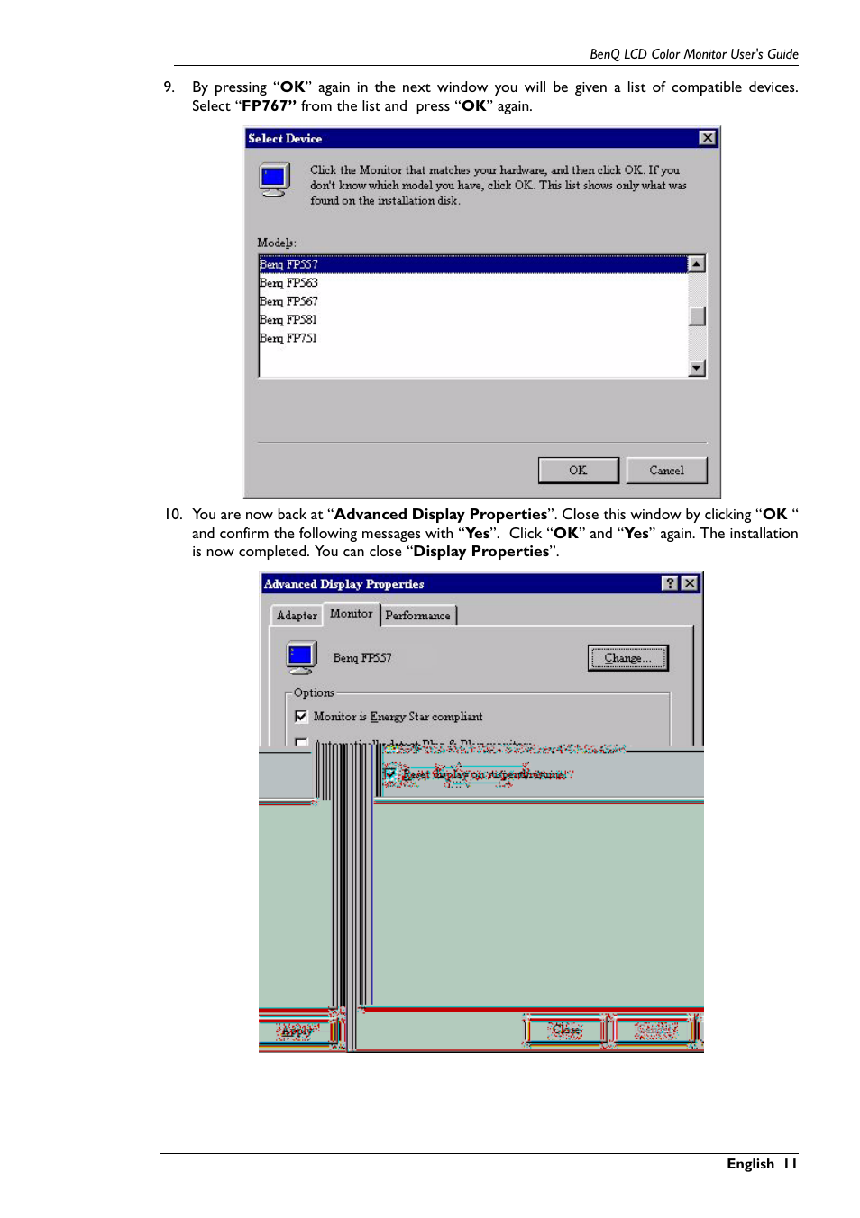 BenQ FP767 User Manual | Page 12 / 47
