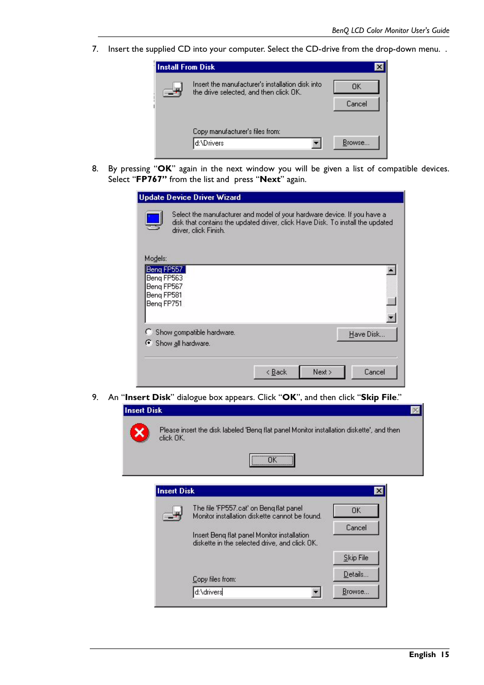 BenQ FP767 User Manual | Page 16 / 47
