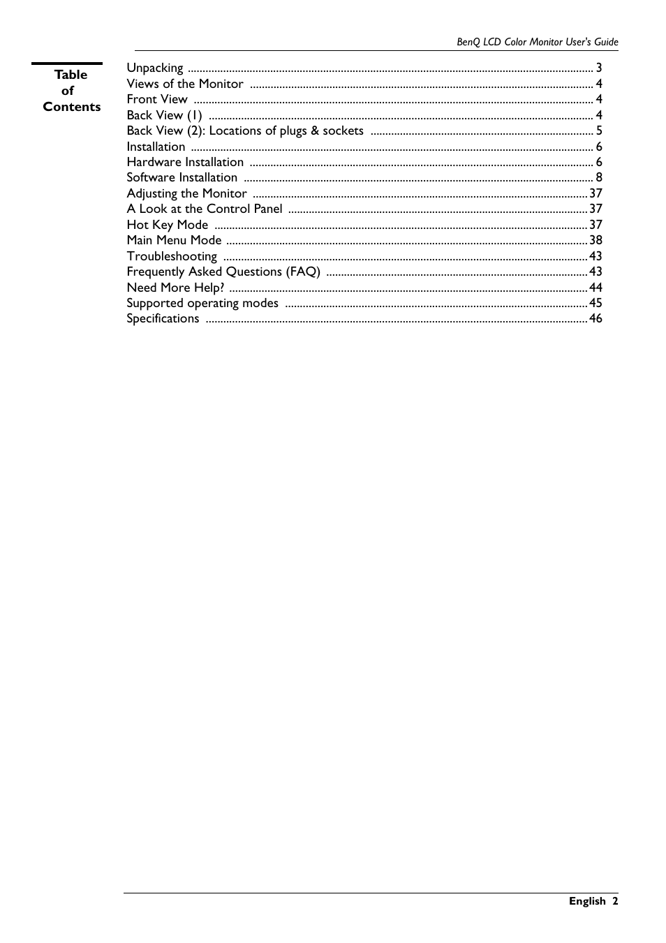 BenQ FP767 User Manual | Page 3 / 47