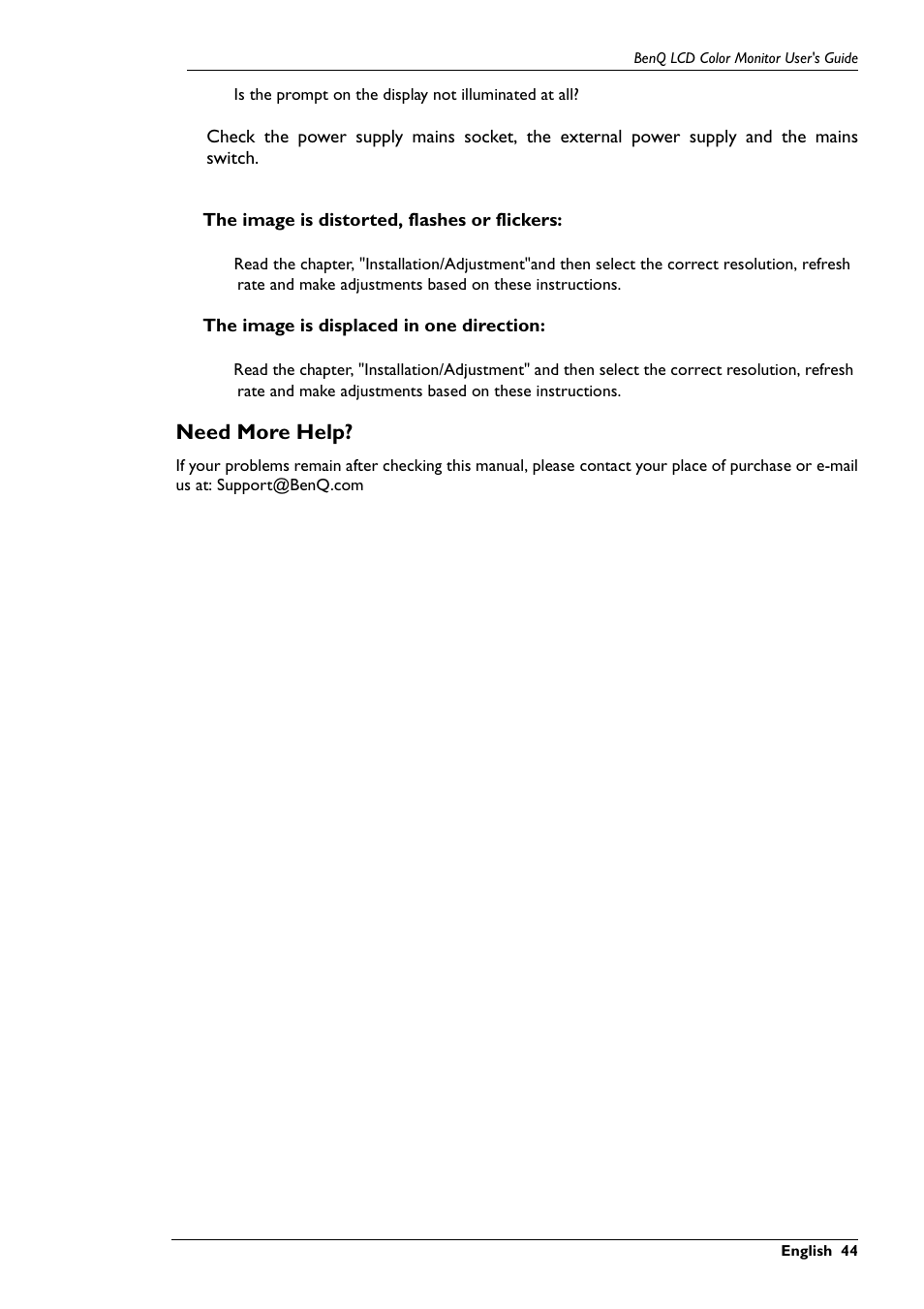 Need more help | BenQ FP767 User Manual | Page 45 / 47