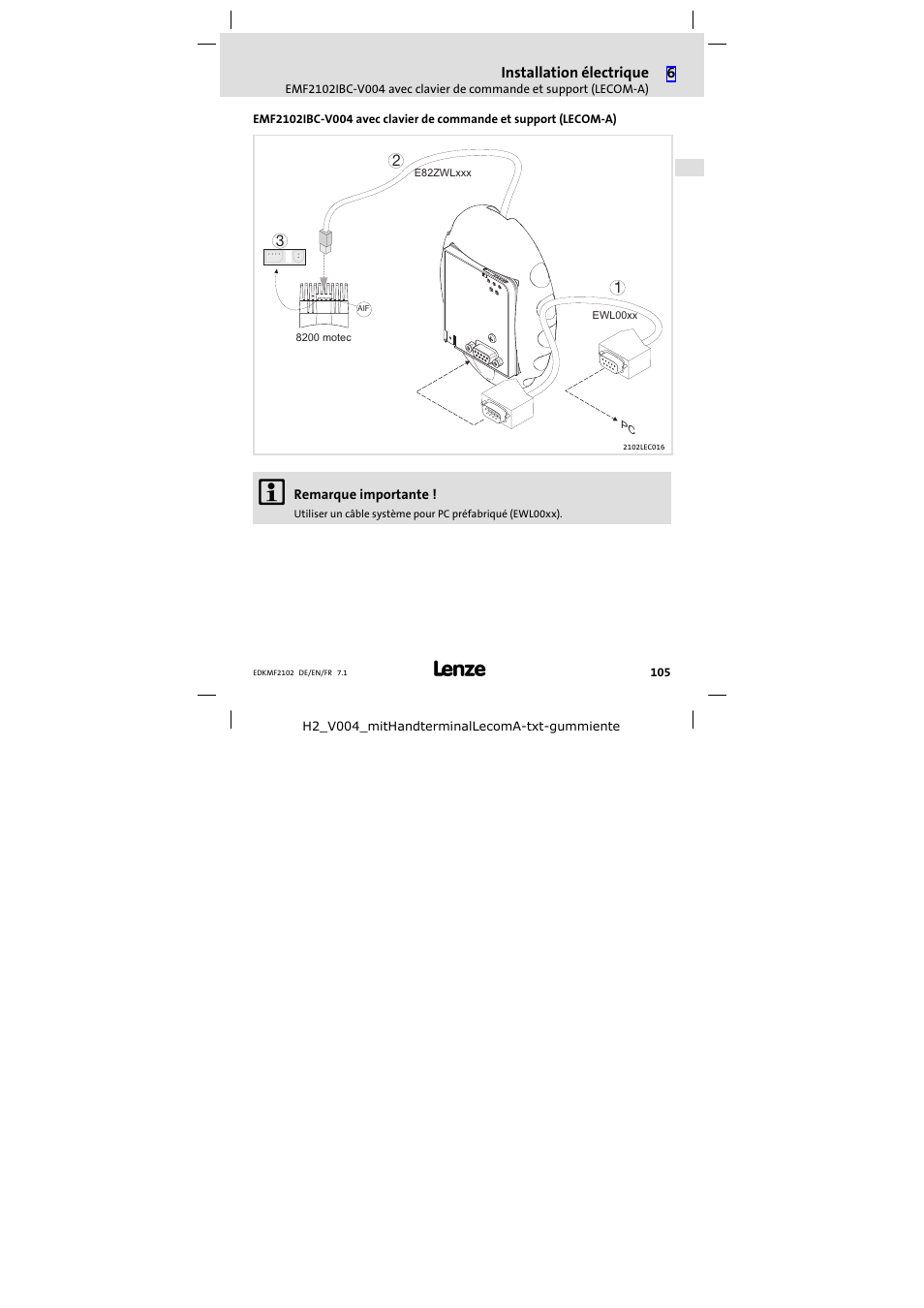 Lenze E82ZBL-C User Manual | Page 105 / 120
