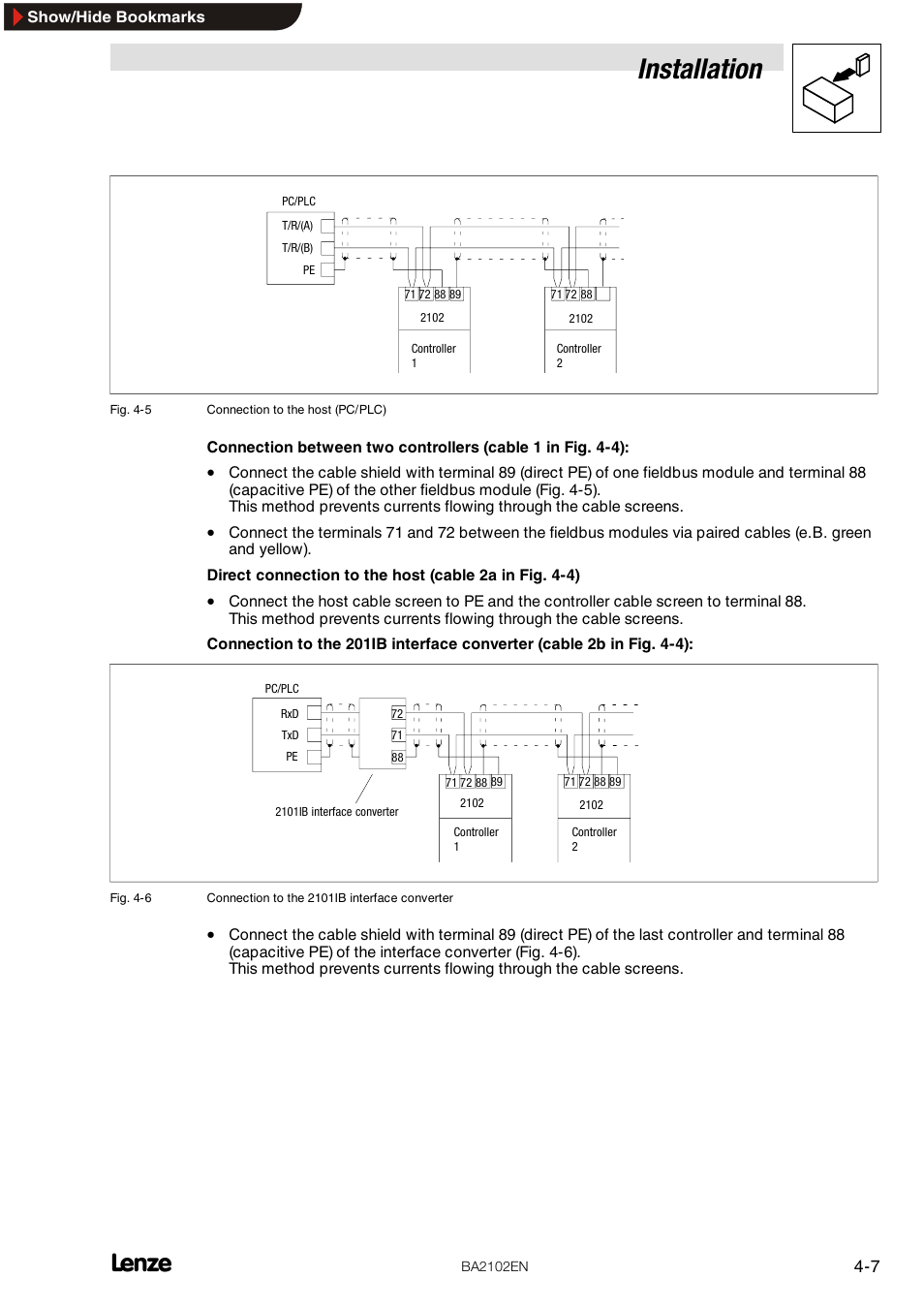 Installation | Lenze EMF2102IB User Manual | Page 19 / 62