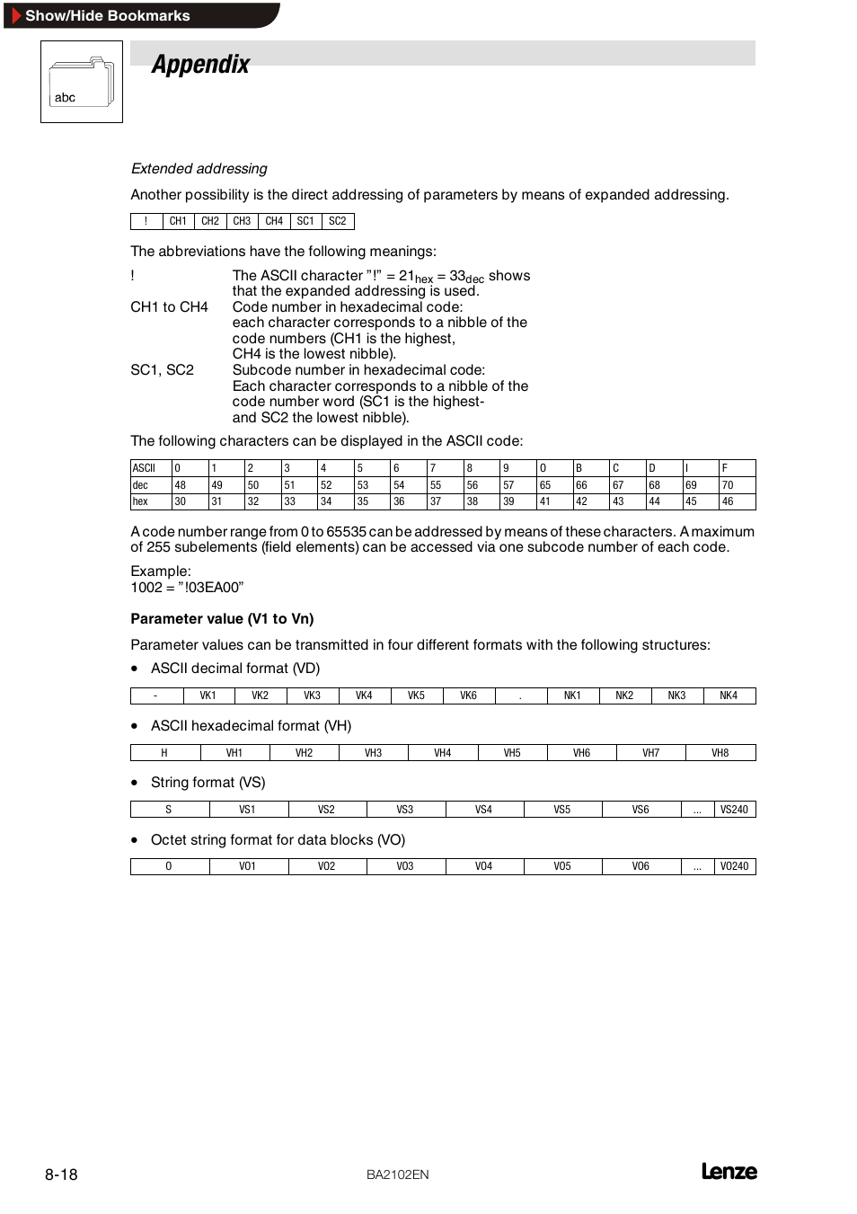 Appendix | Lenze EMF2102IB User Manual | Page 50 / 62