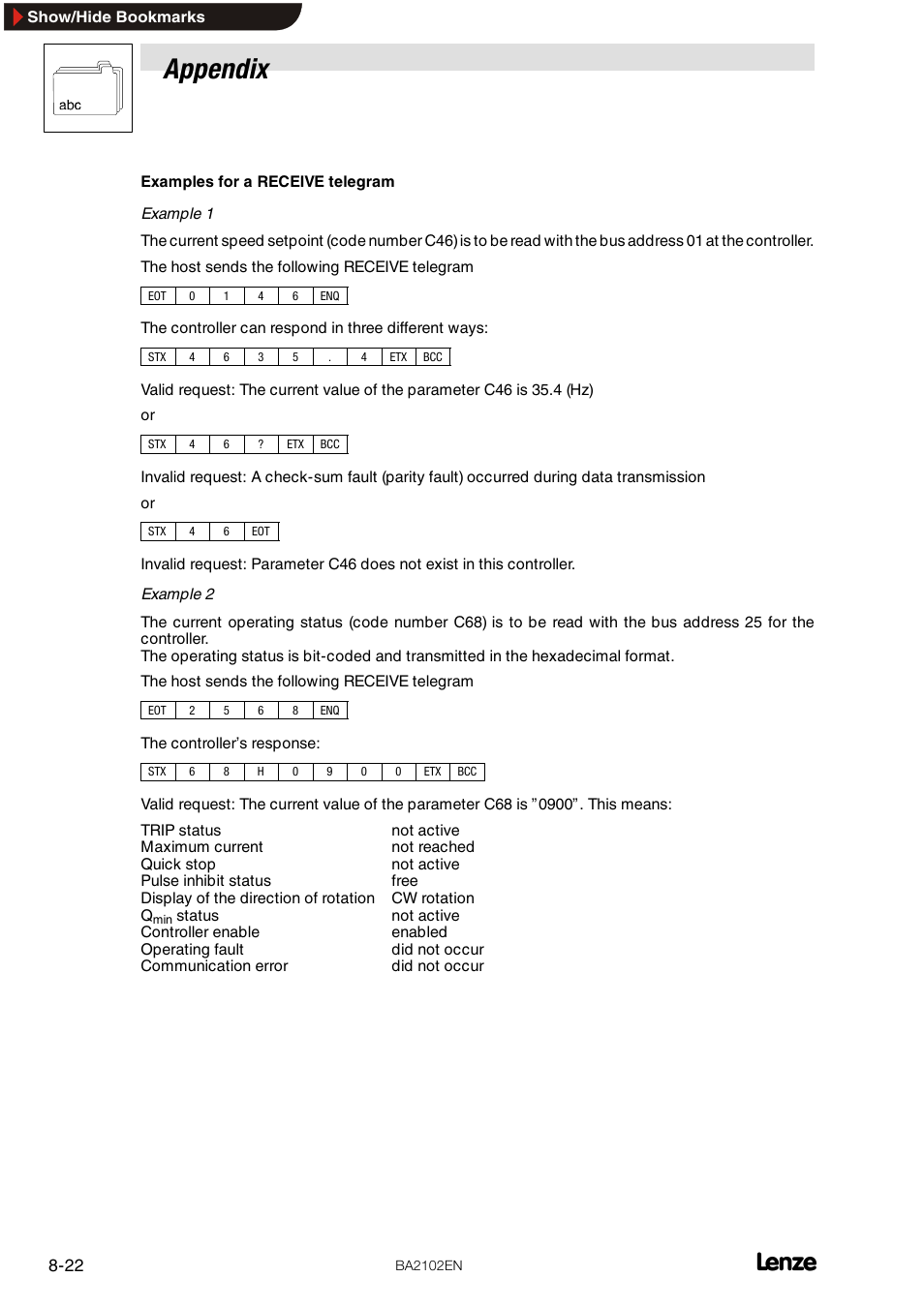 Appendix | Lenze EMF2102IB User Manual | Page 54 / 62