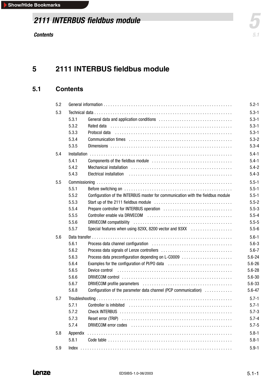 Lenze EMF2111IB User Manual | 88 pages