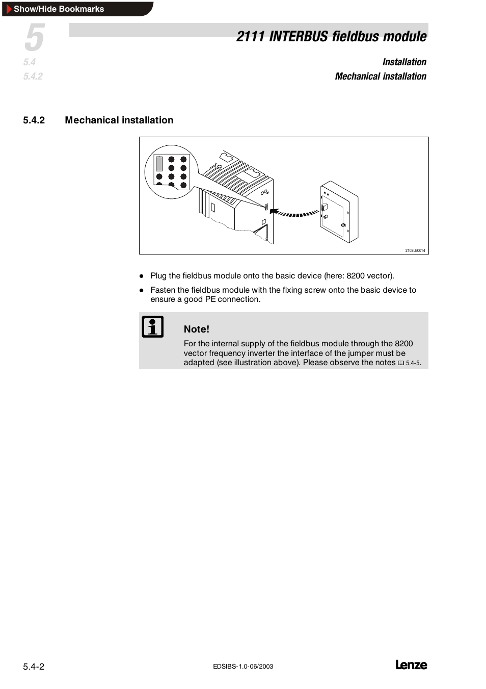 2111 interbus fieldbus module | Lenze EMF2111IB User Manual | Page 10 / 88