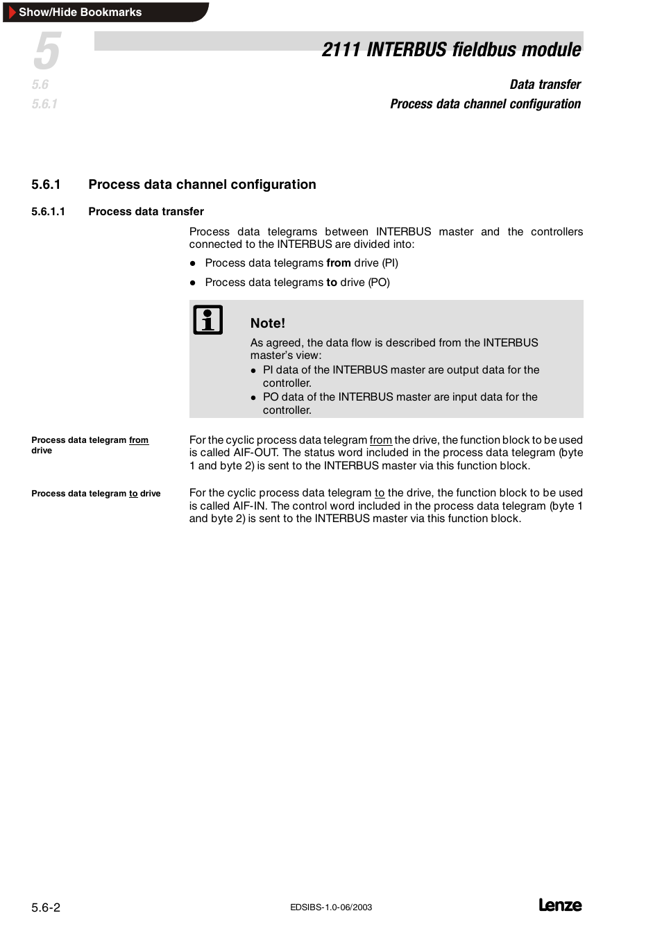 2111 interbus fieldbus module | Lenze EMF2111IB User Manual | Page 24 / 88