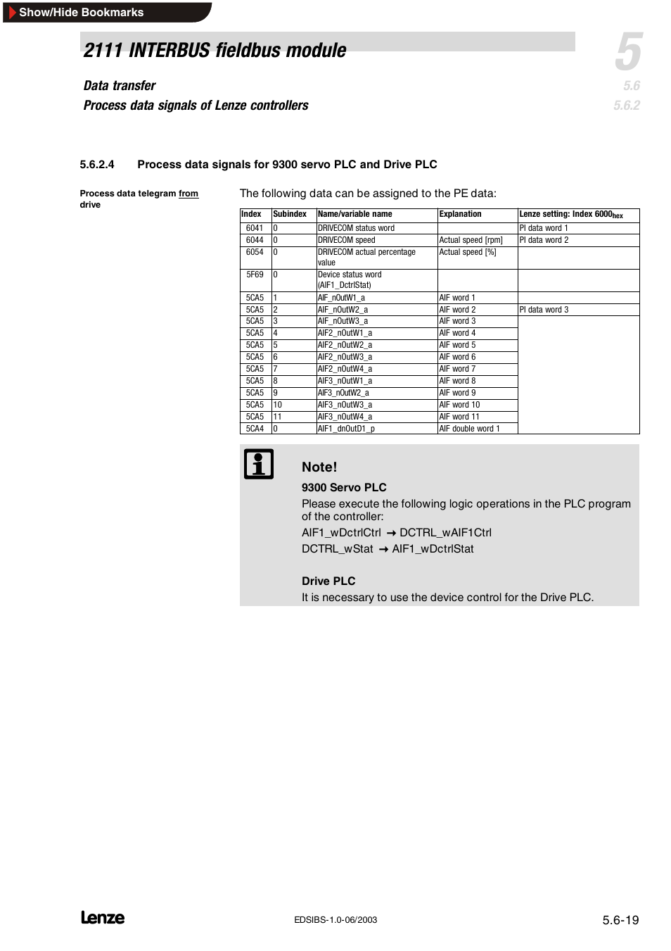 2111 interbus fieldbus module | Lenze EMF2111IB User Manual | Page 41 / 88