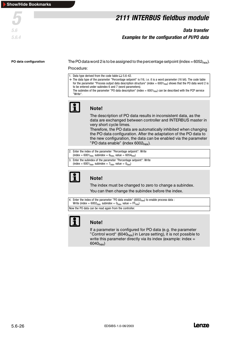 2111 interbus fieldbus module | Lenze EMF2111IB User Manual | Page 48 / 88