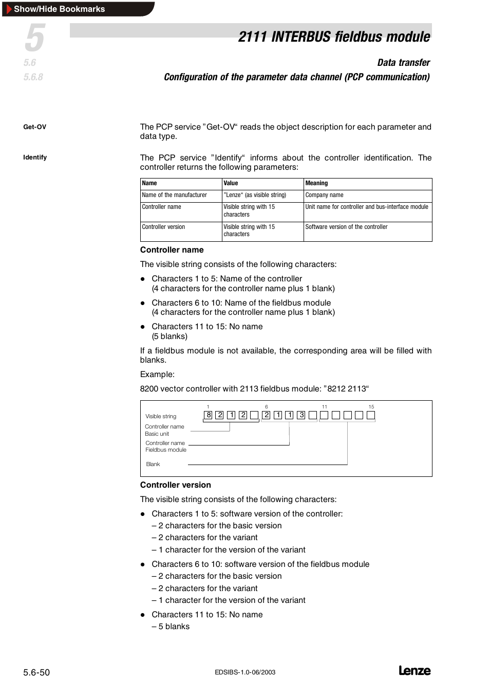 2111 interbus fieldbus module | Lenze EMF2111IB User Manual | Page 72 / 88