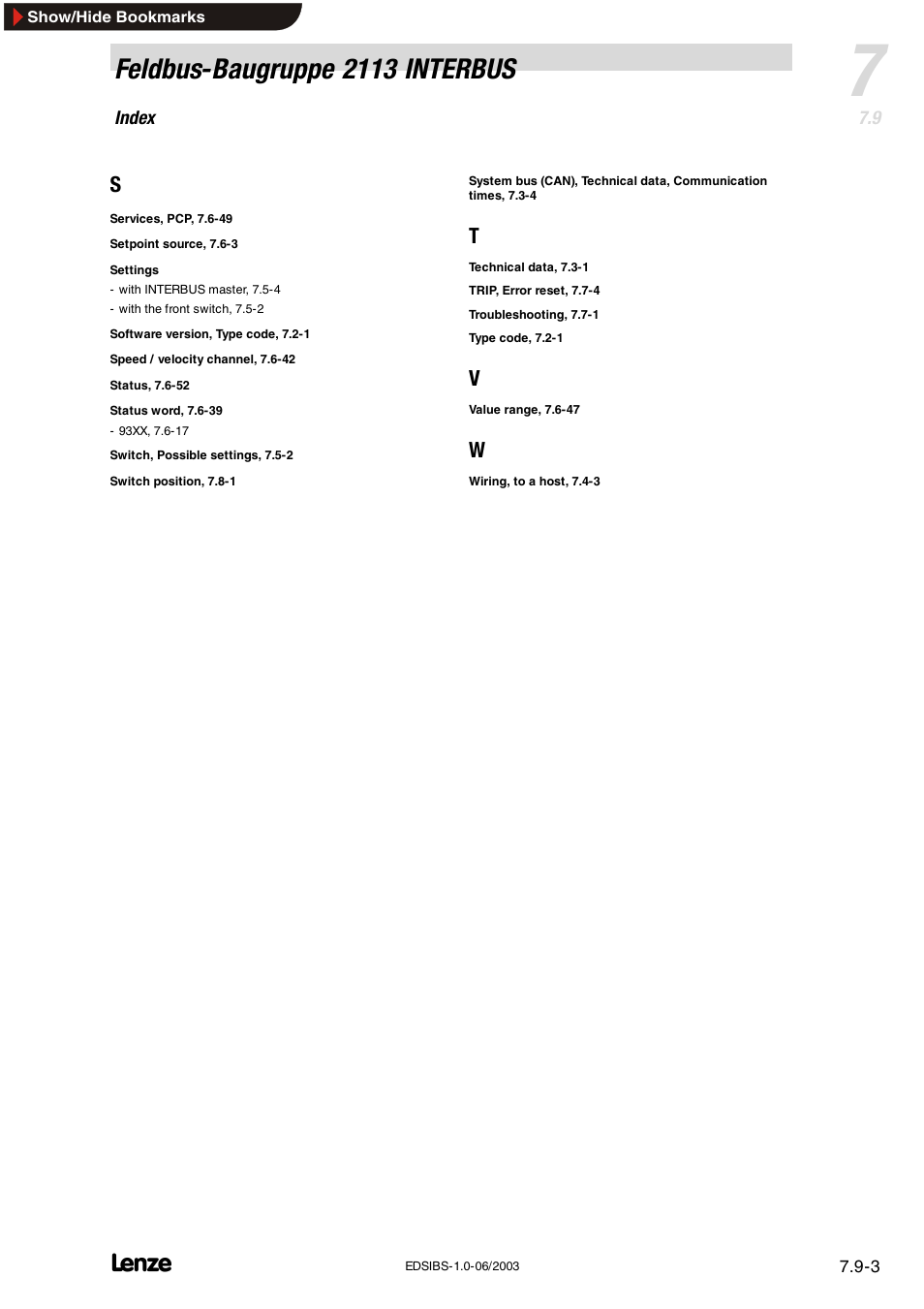 Feldbus-baugruppe 2113 interbus | Lenze EMF2113IB User Manual | Page 118 / 119