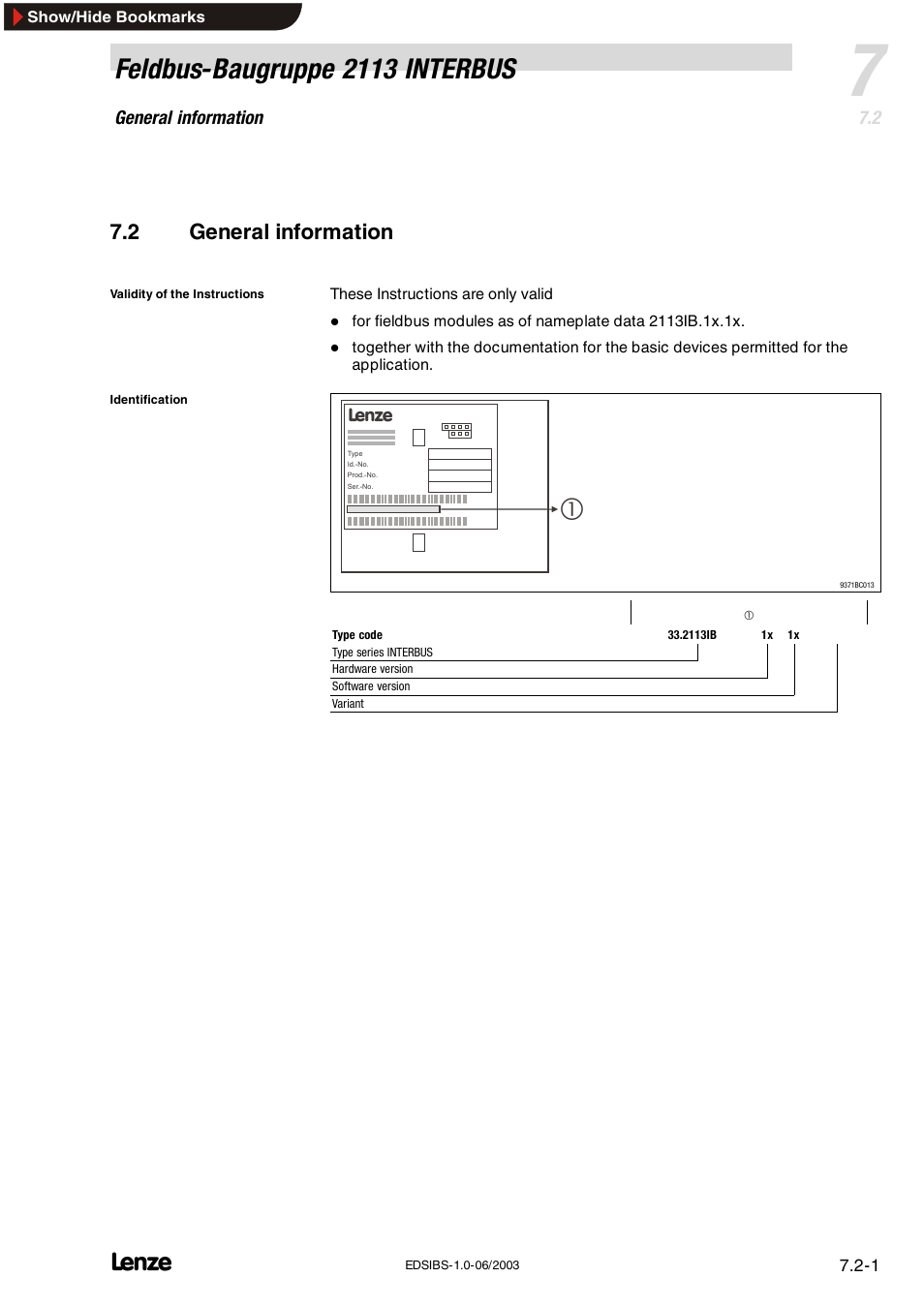 2 general information, General information, Feldbus-baugruppe 2113 interbus | Lenze EMF2113IB User Manual | Page 28 / 119