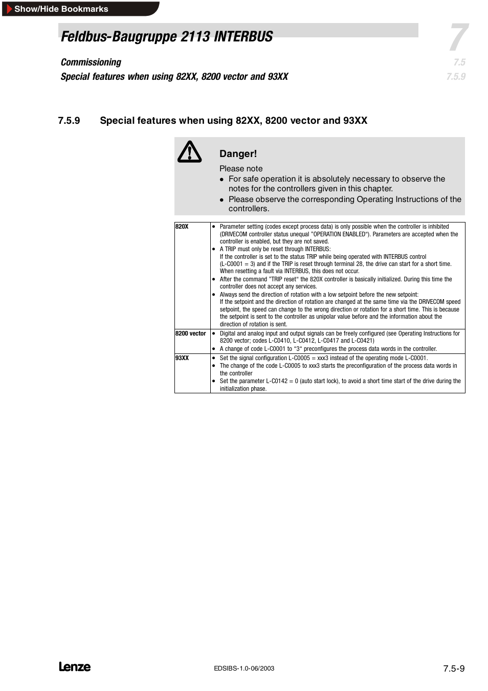 Feldbus-baugruppe 2113 interbus | Lenze EMF2113IB User Manual | Page 51 / 119