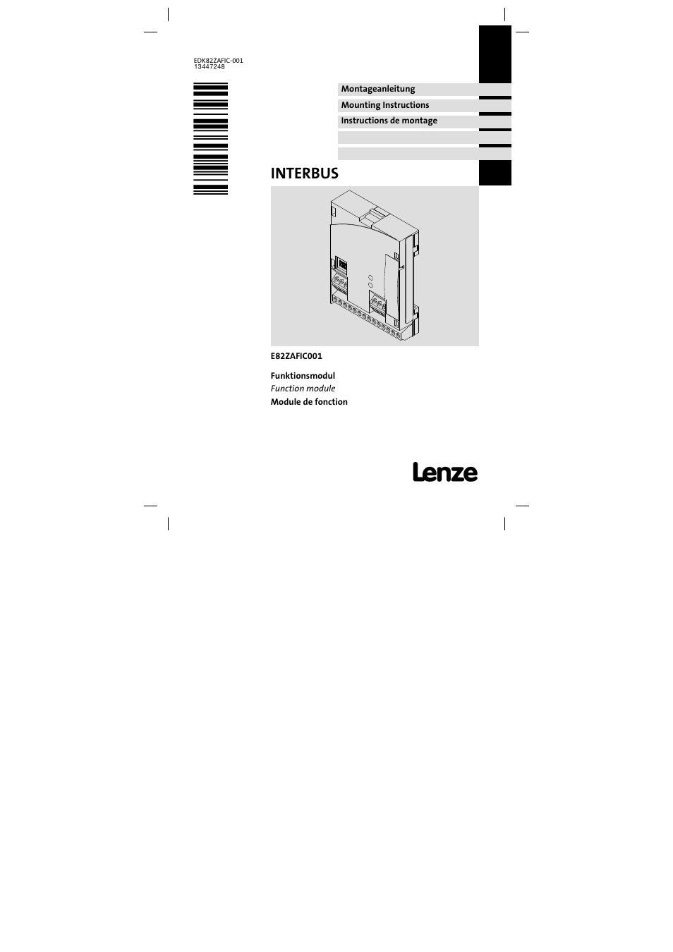 Lenze E82ZAFIC001 User Manual | 90 pages
