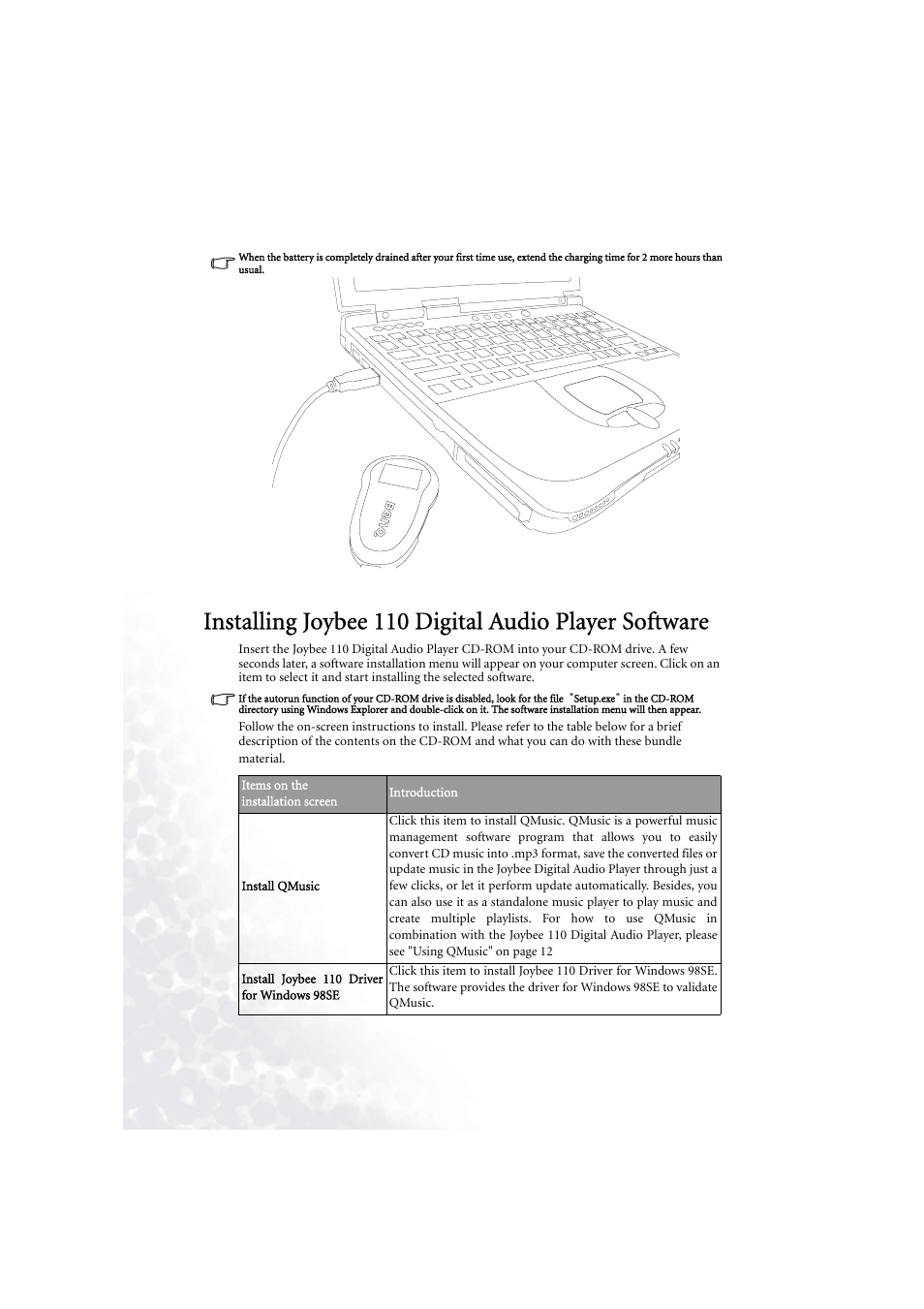 BenQ Joybee 110 User Manual | Page 10 / 27