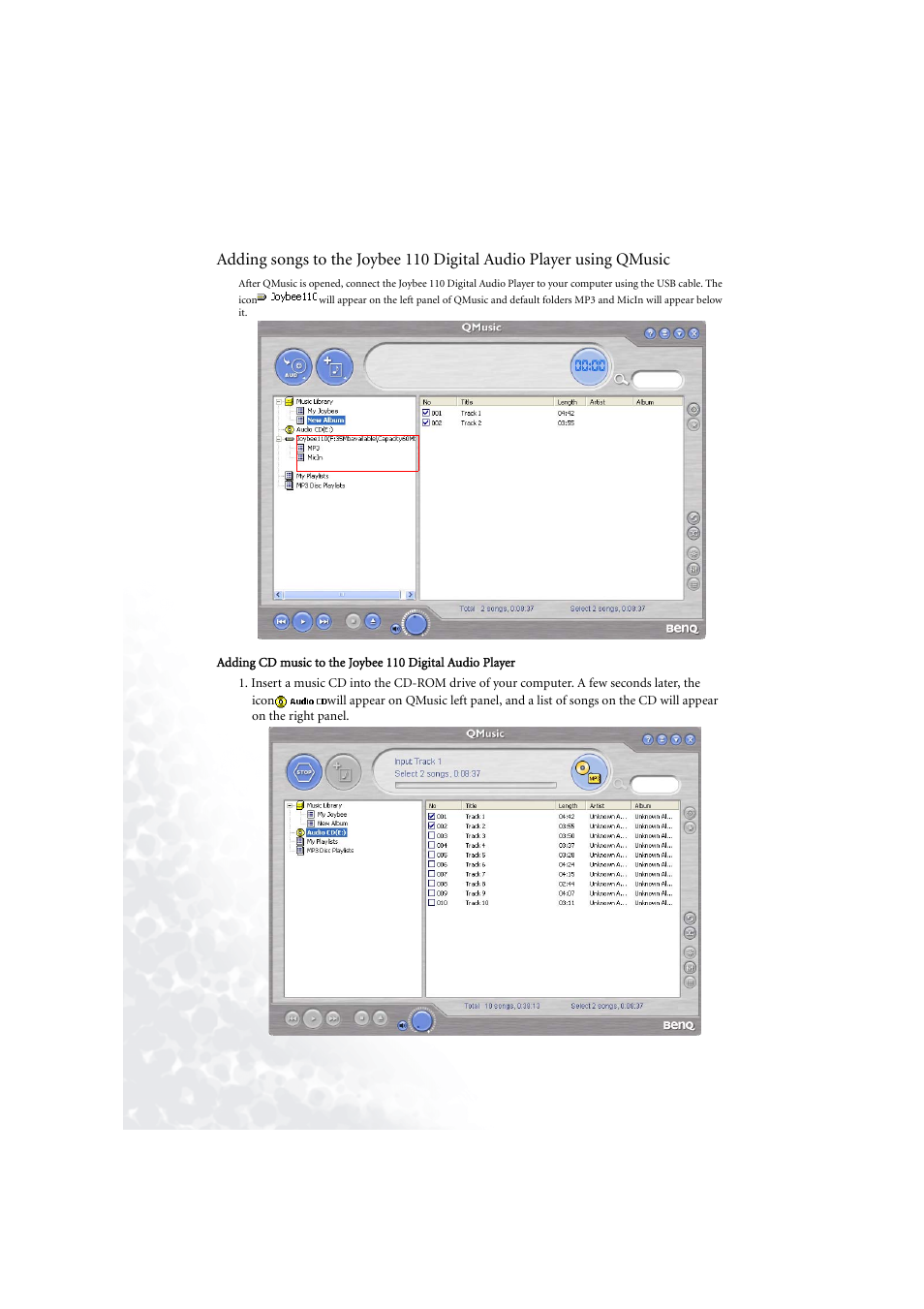 BenQ Joybee 110 User Manual | Page 18 / 27