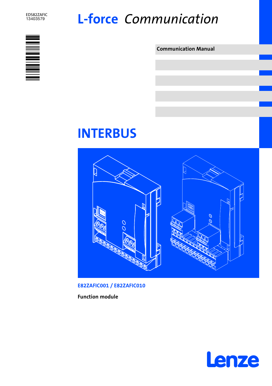 Lenze E82ZAFIC010 User Manual | 71 pages