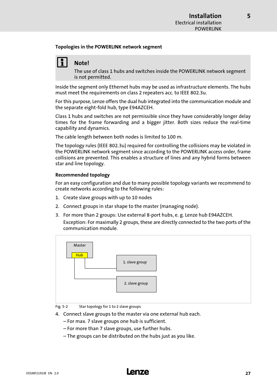 Installation | Lenze EMF2191IB User Manual | Page 27 / 56