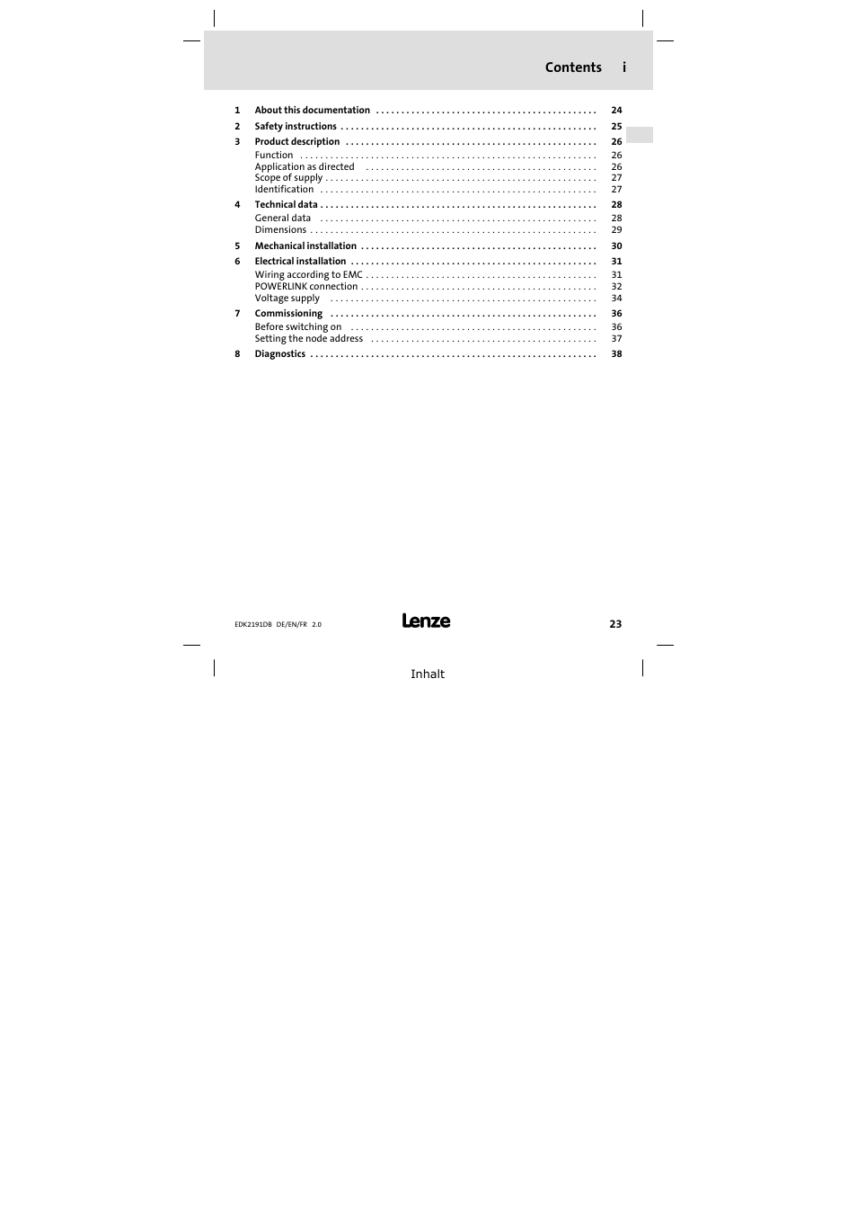 Lenze EMF2191IB User Manual | Page 23 / 58