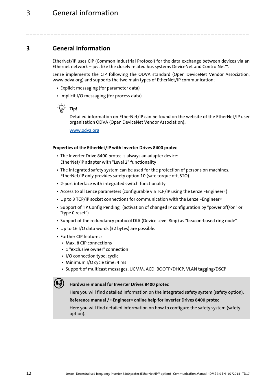 3 general information, General information, 3general information | Lenze E84Dxxxx User Manual | Page 12 / 147