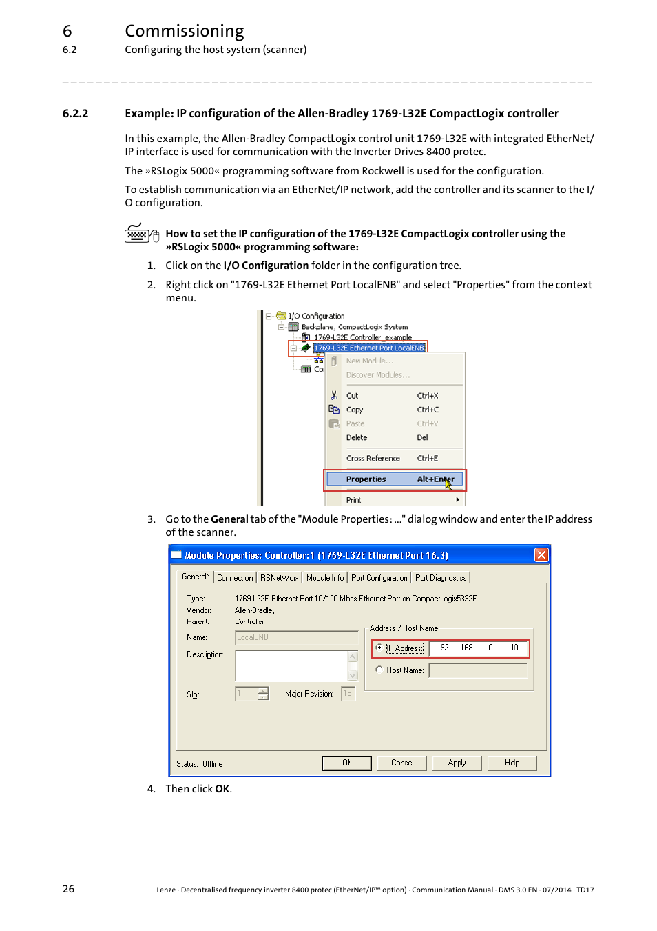 6commissioning | Lenze E84Dxxxx User Manual | Page 26 / 147