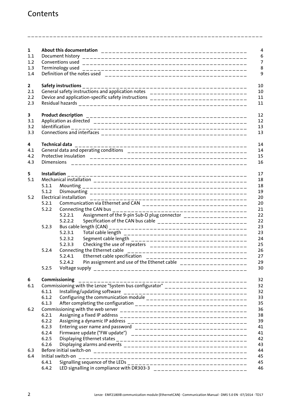 Lenze EMF2180IB User Manual | Page 2 / 71