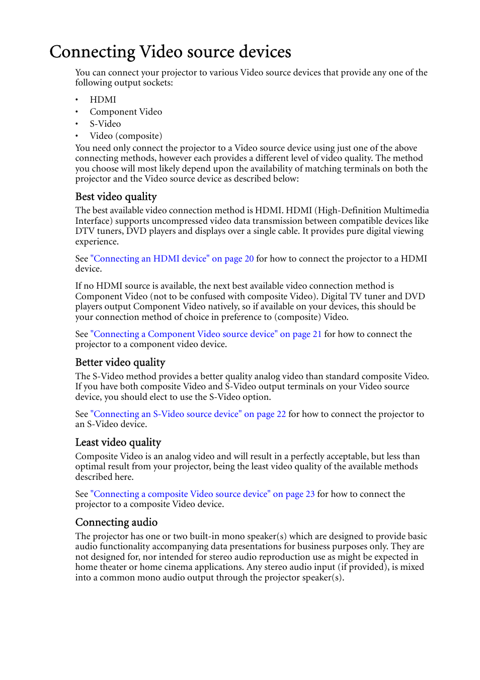 Connecting video source devices | BenQ MP522 ST User Manual | Page 19 / 62