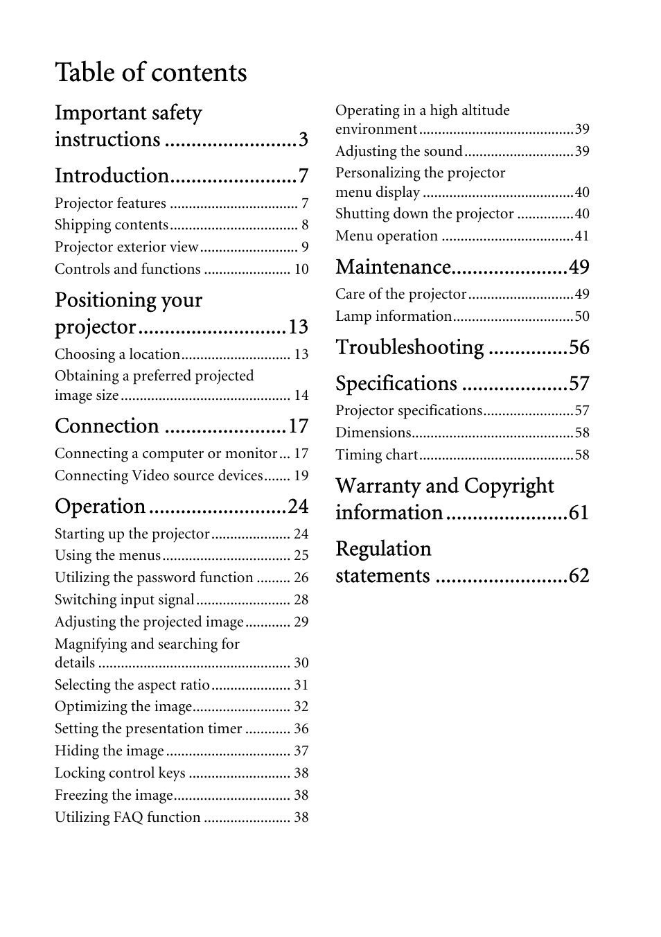 BenQ MP522 ST User Manual | Page 2 / 62