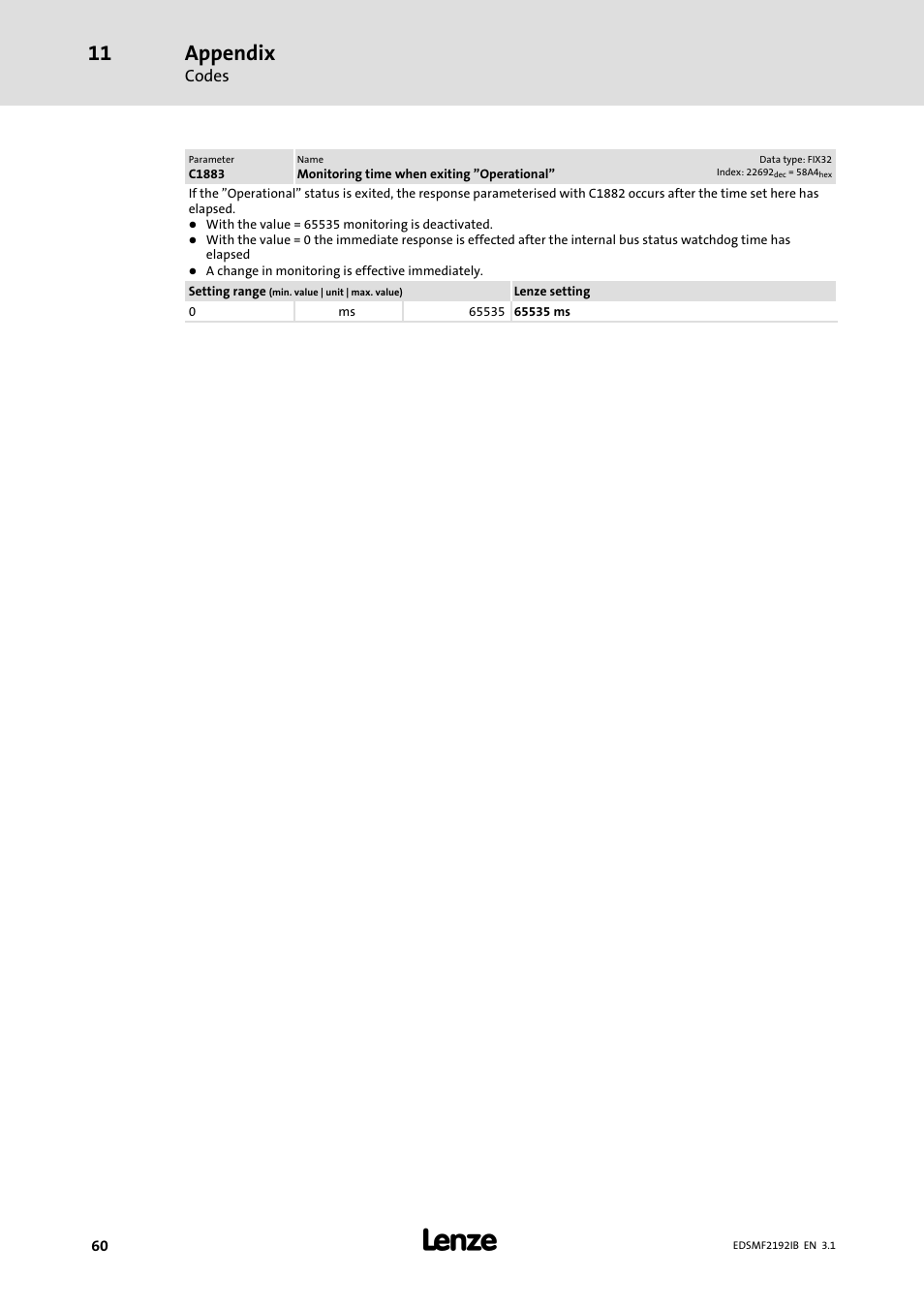 Appendix | Lenze EMF2192IB User Manual | Page 60 / 64