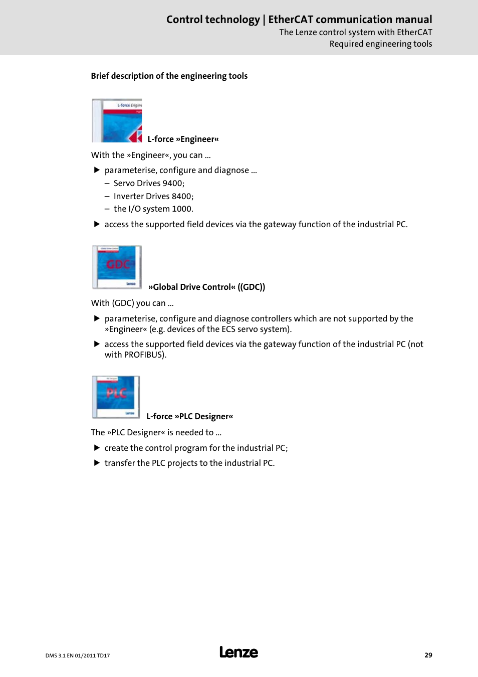 Control technology | ethercat communication manual | Lenze EtherCAT control technology User Manual | Page 29 / 204