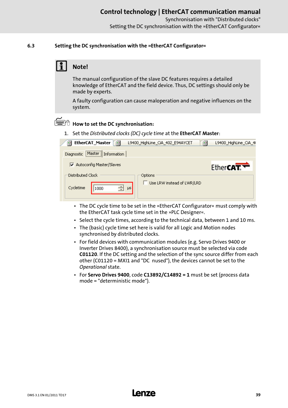 Lenze EtherCAT control technology User Manual | Page 39 / 204
