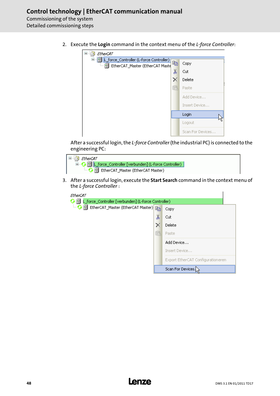 Lenze EtherCAT control technology User Manual | Page 48 / 204